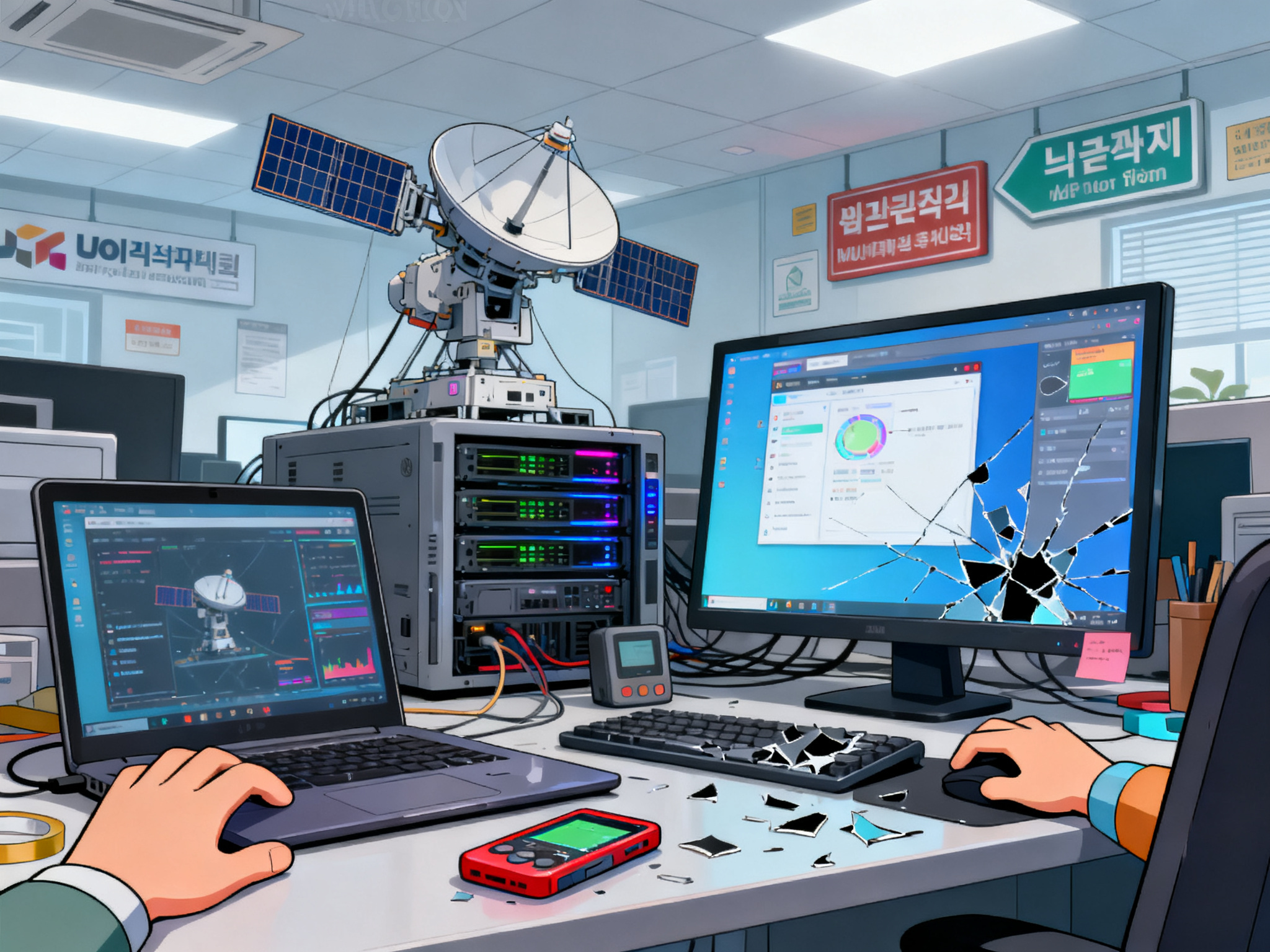 Satellite network infrastructure and server equipment representing the core revenue-generating business unit now valued in public markets