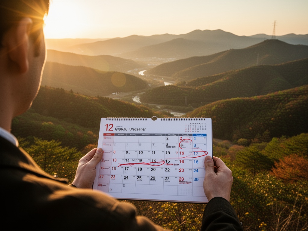 Calendar marked with the 12-month deadline from last stay completion, circled in red as a critical date.