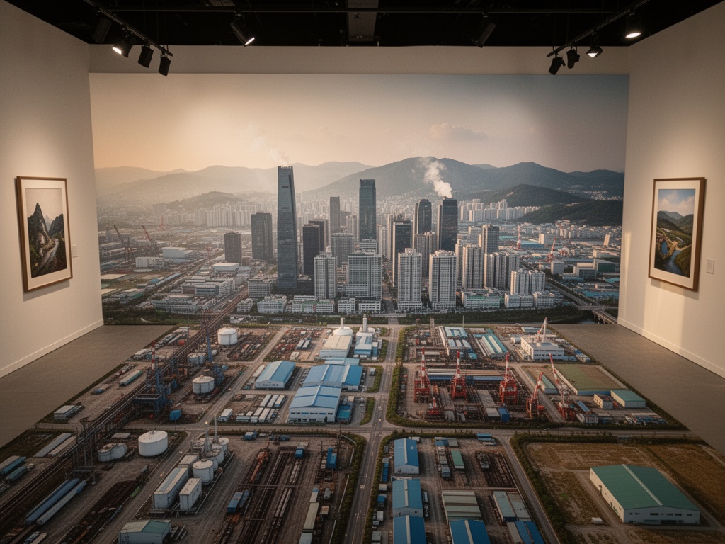 An aerial view of Daegu's skyline and industrial zones, symbolizing the city's economic future and political transformation.