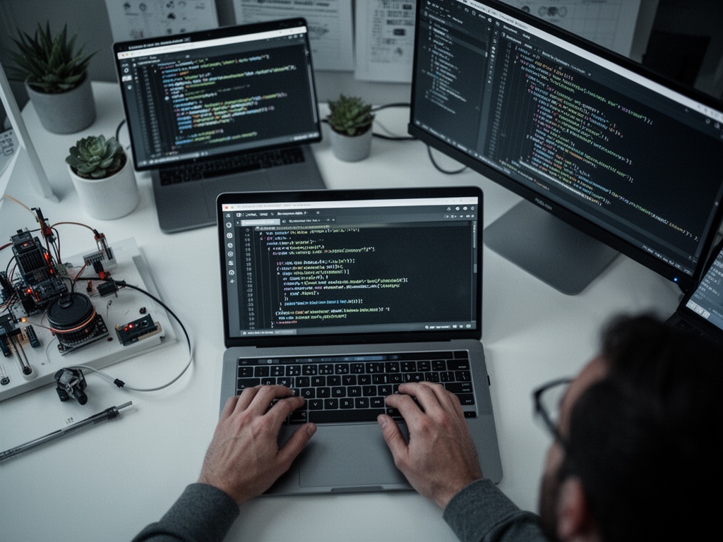 Natural language text prompt being entered into an AI code editor interface, generating lines of code in real-time.