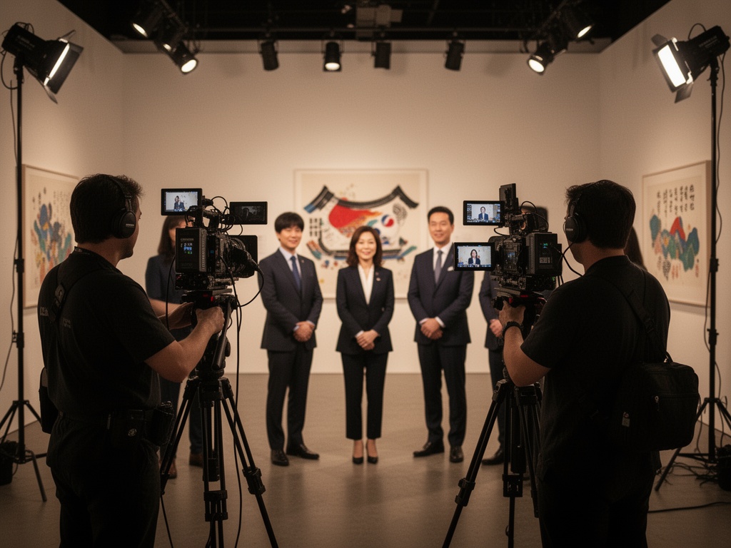 A CNN documentary crew filming Korean entertainment industry professionals in a studio, documenting how K-culture ecosystem extends beyond fleeting trends into infrastructure.
