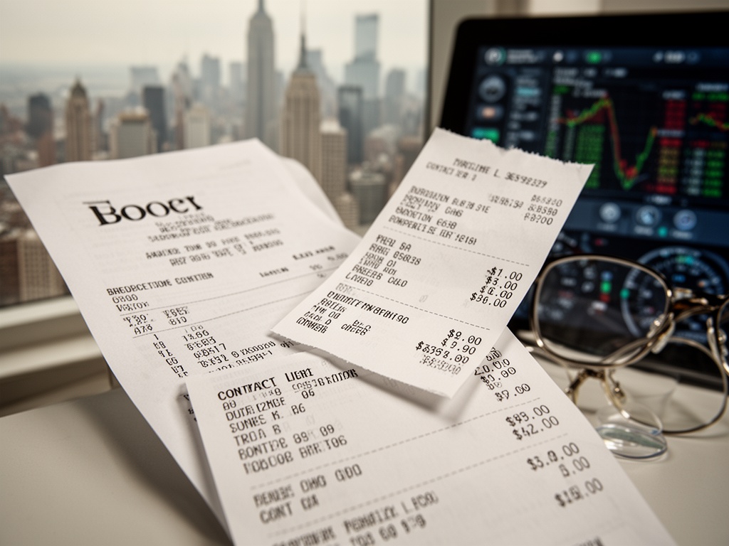 Close-up of an eyeglass store receipt and contact lens purchase slip, highlighting missing 'vision correction' text required for tax deduction eligibility.