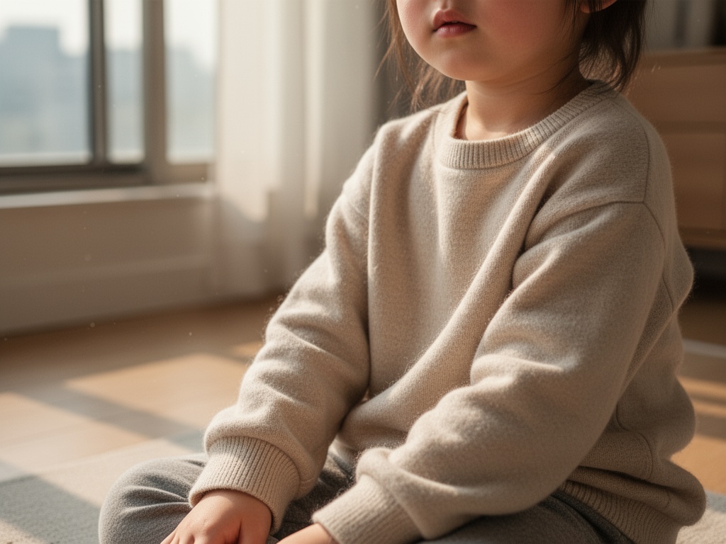 Child sitting alone at home during weekday morning hours when government subsidies don't cover childcare.