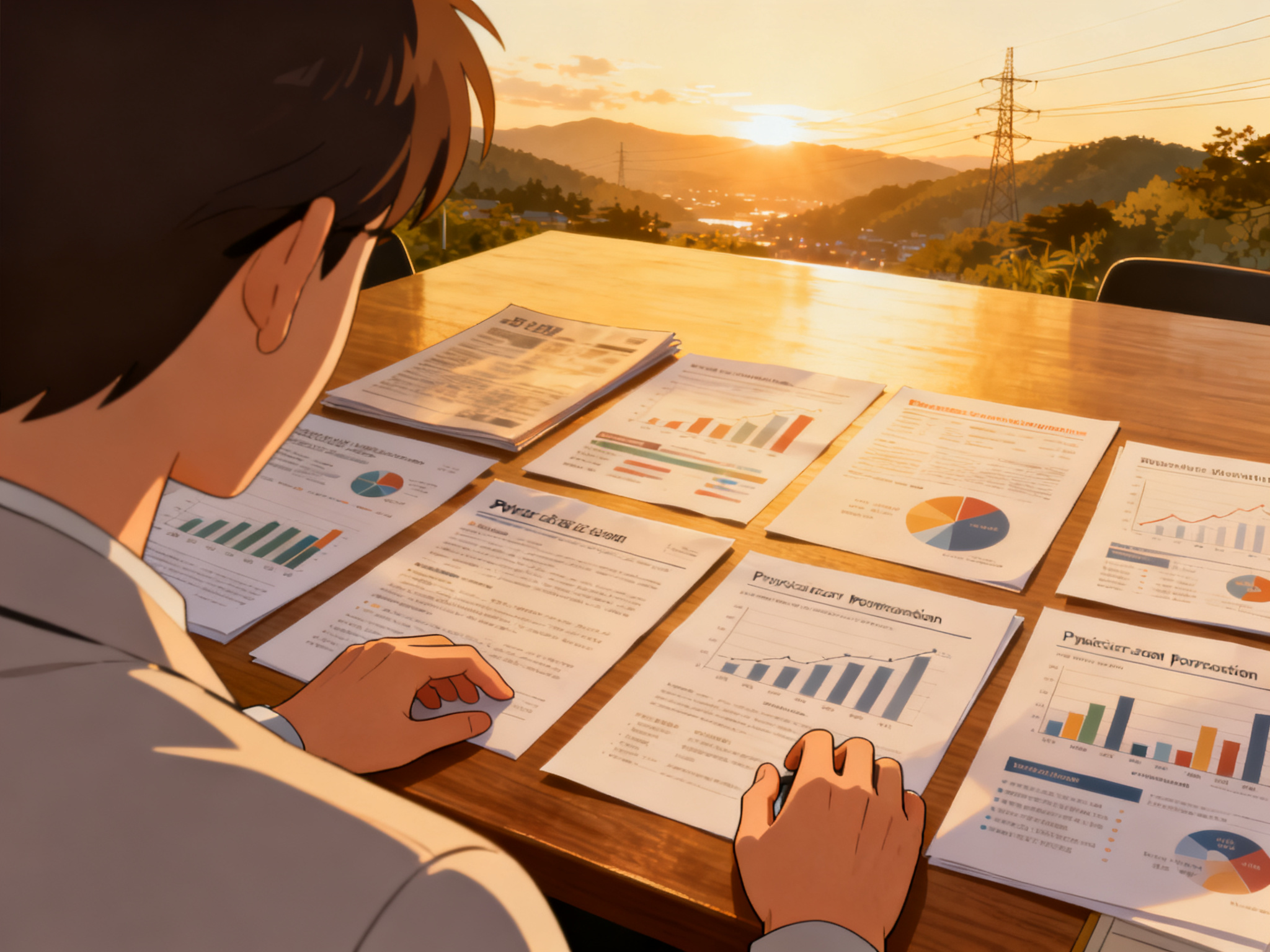 A meeting table with documents and charts spread across it, representing policy discussions on physician workforce allocation