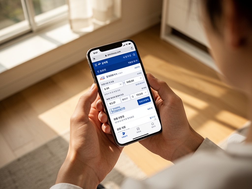 Hands holding a smartphone showing airline website search results with hidden booking class information before purchase.