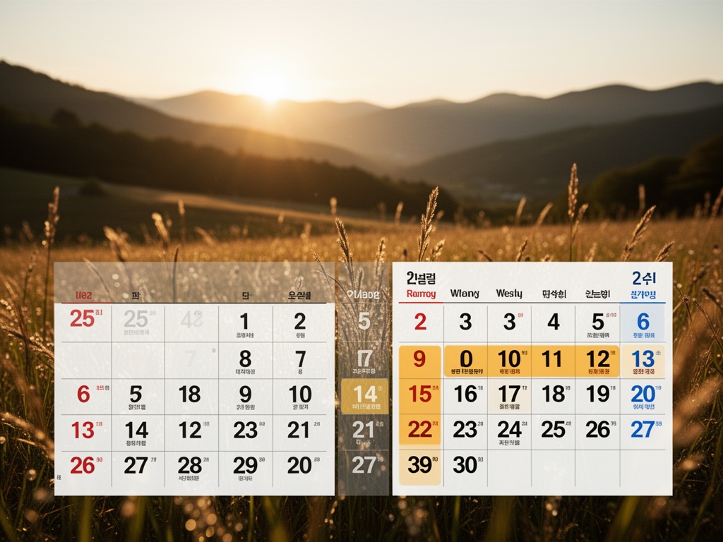 A calendar grid marking departure dates with highlighted midweek days (Tuesday through Thursday) versus weekend dates.